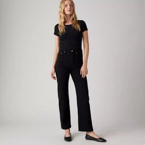 Levi's Ribcage Straight Ankle Black Jeans